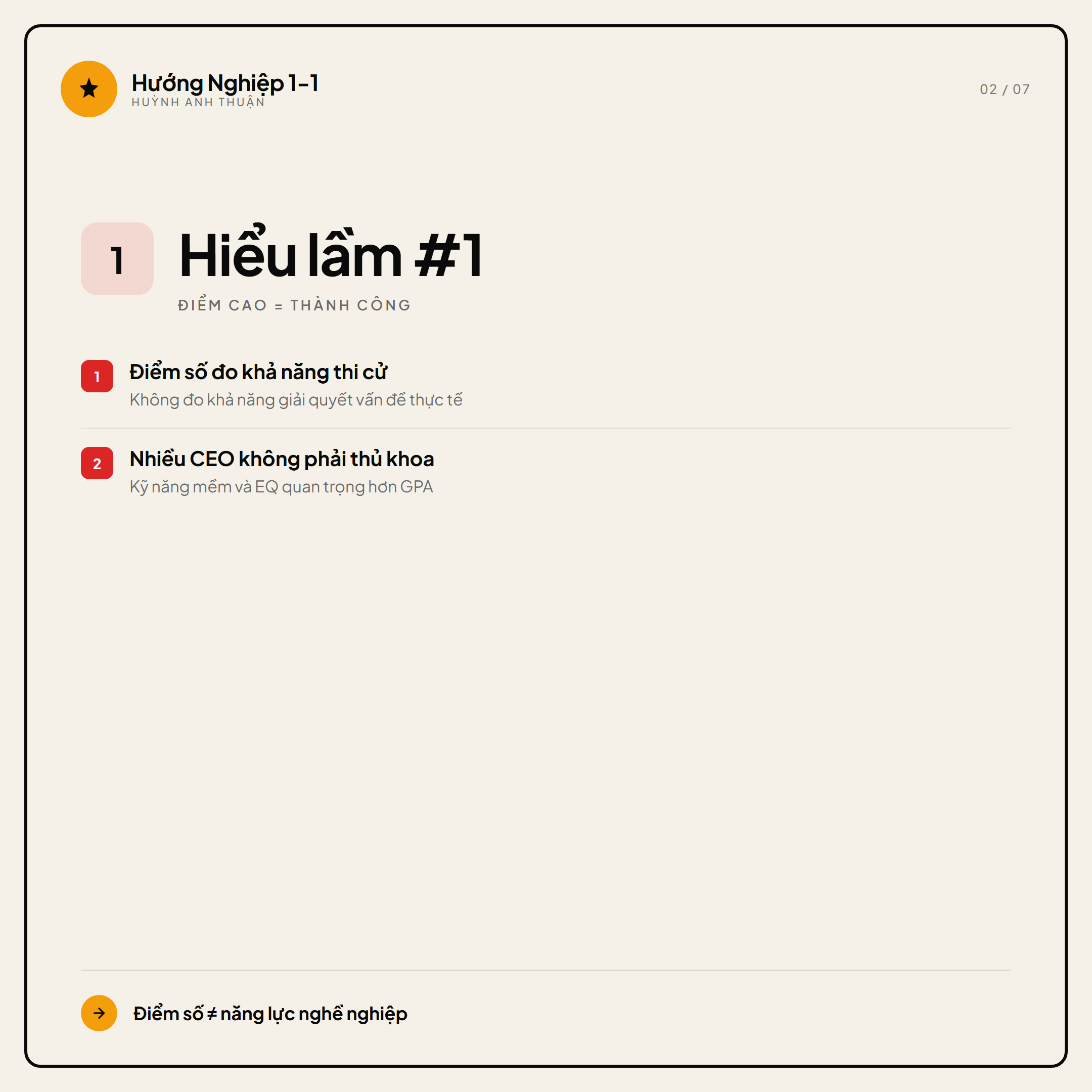 Học giỏi ≠ hợp nghề — Slide 2