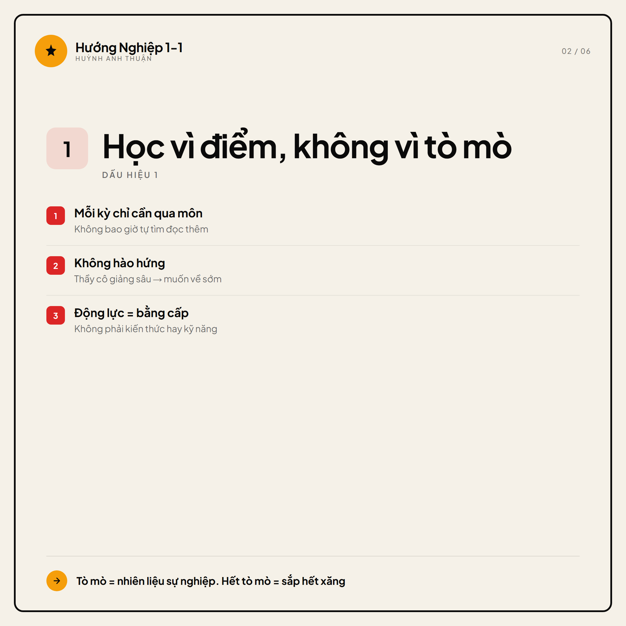 3 dấu hiệu đang học sai ngành — Slide 2